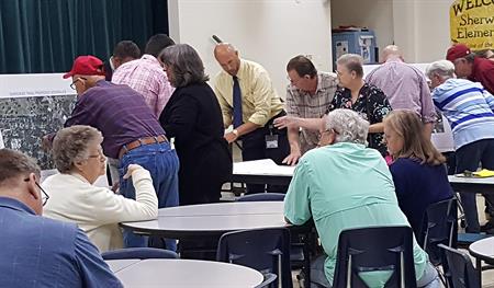 Cherokee Trail Meeting Staff speak with residents at Cherokee Trail meeting