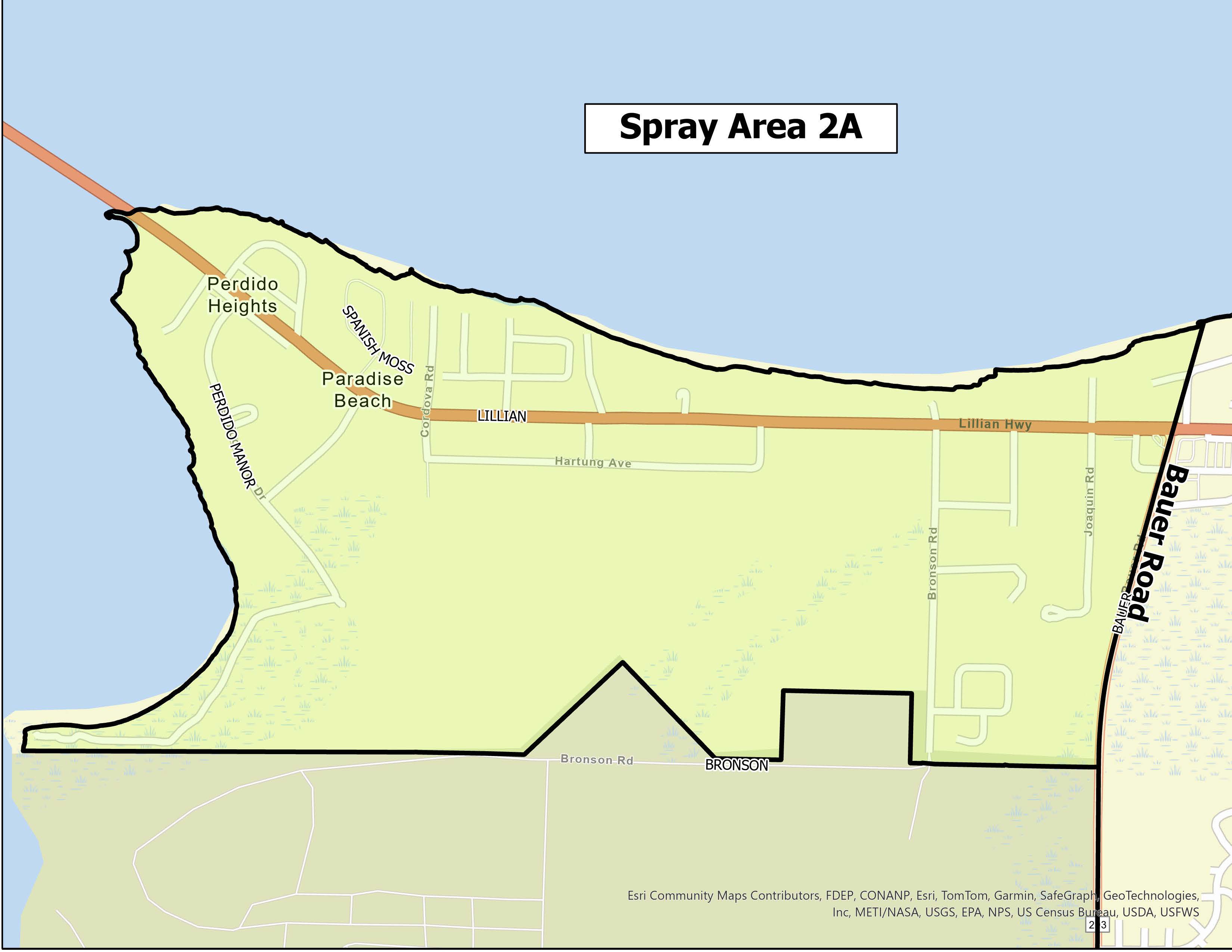 Mosquito Spray Area #2A Map
