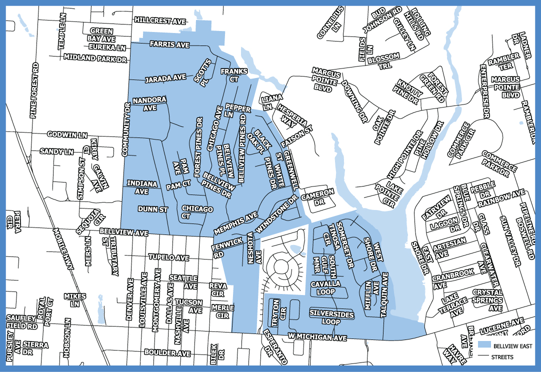 Bellview East Neighborhood Cleanup Map