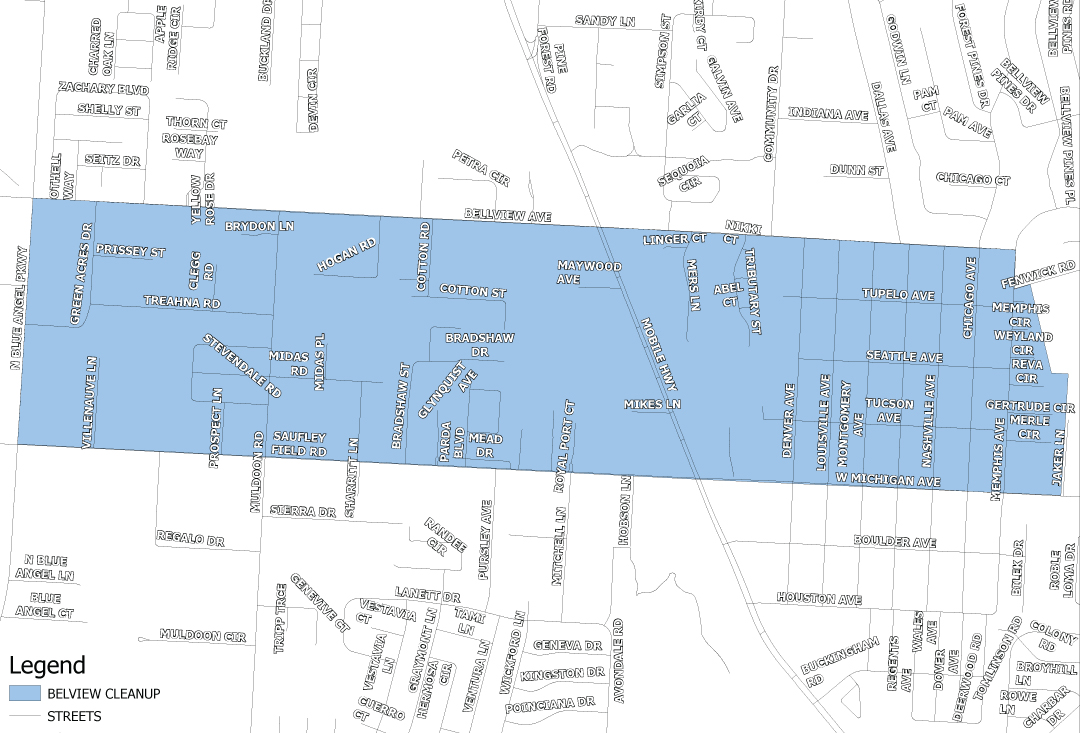 Bellview Neighborhood Cleanup Map