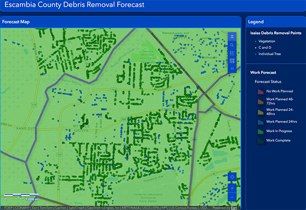 Debris removal map Debris removal map