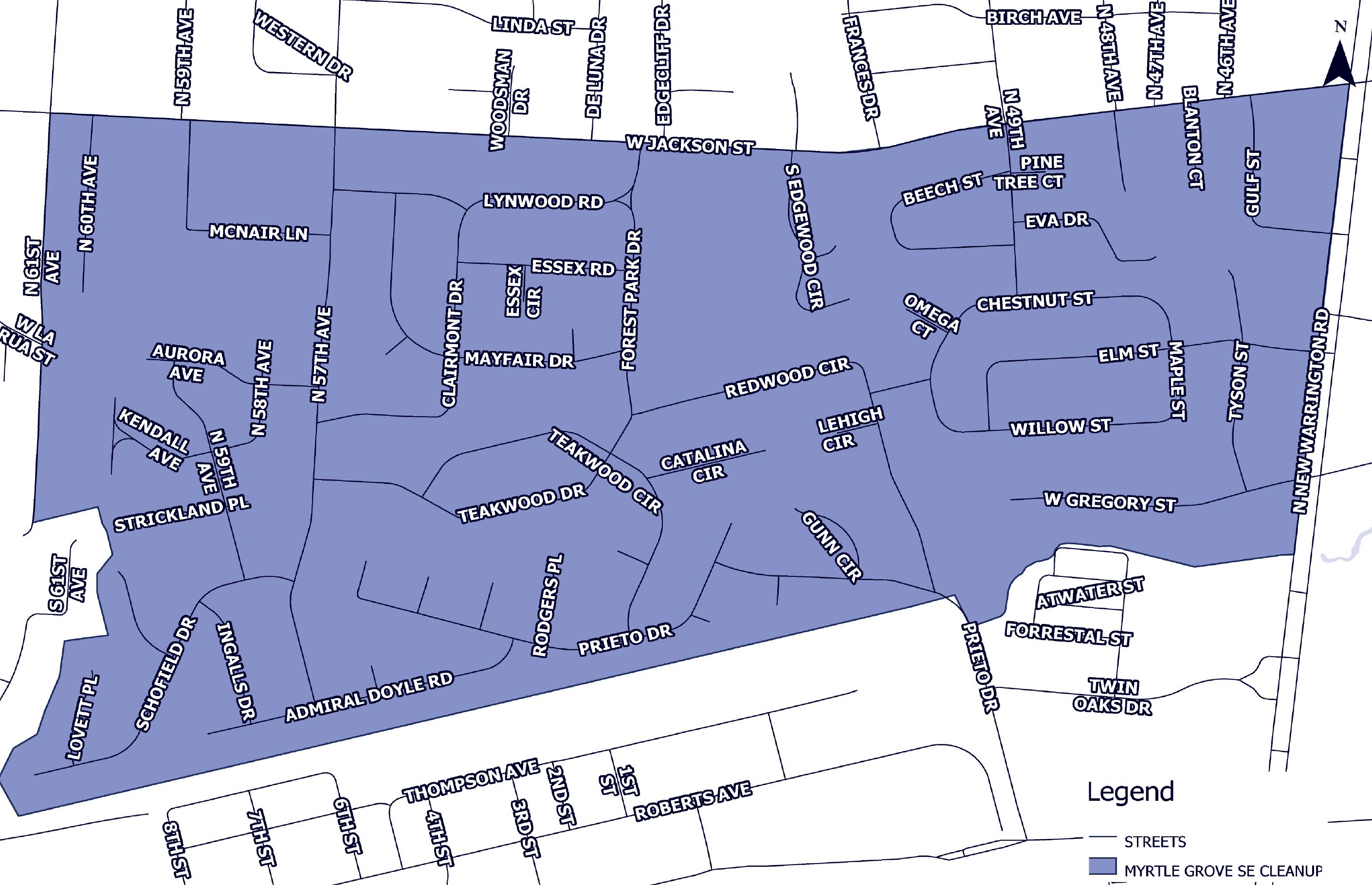 Myrtle Grove Southeast Cleanup Map Myrtle Grove Southeast Cleanup Map