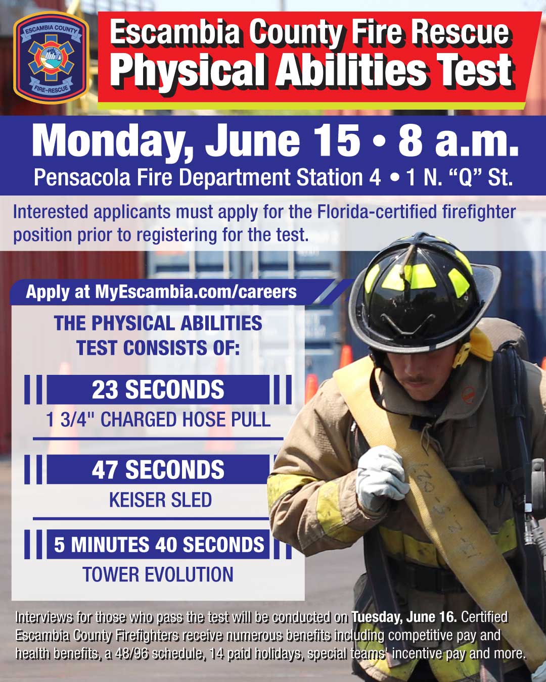 Flyer advertising the Physical Abilities Test