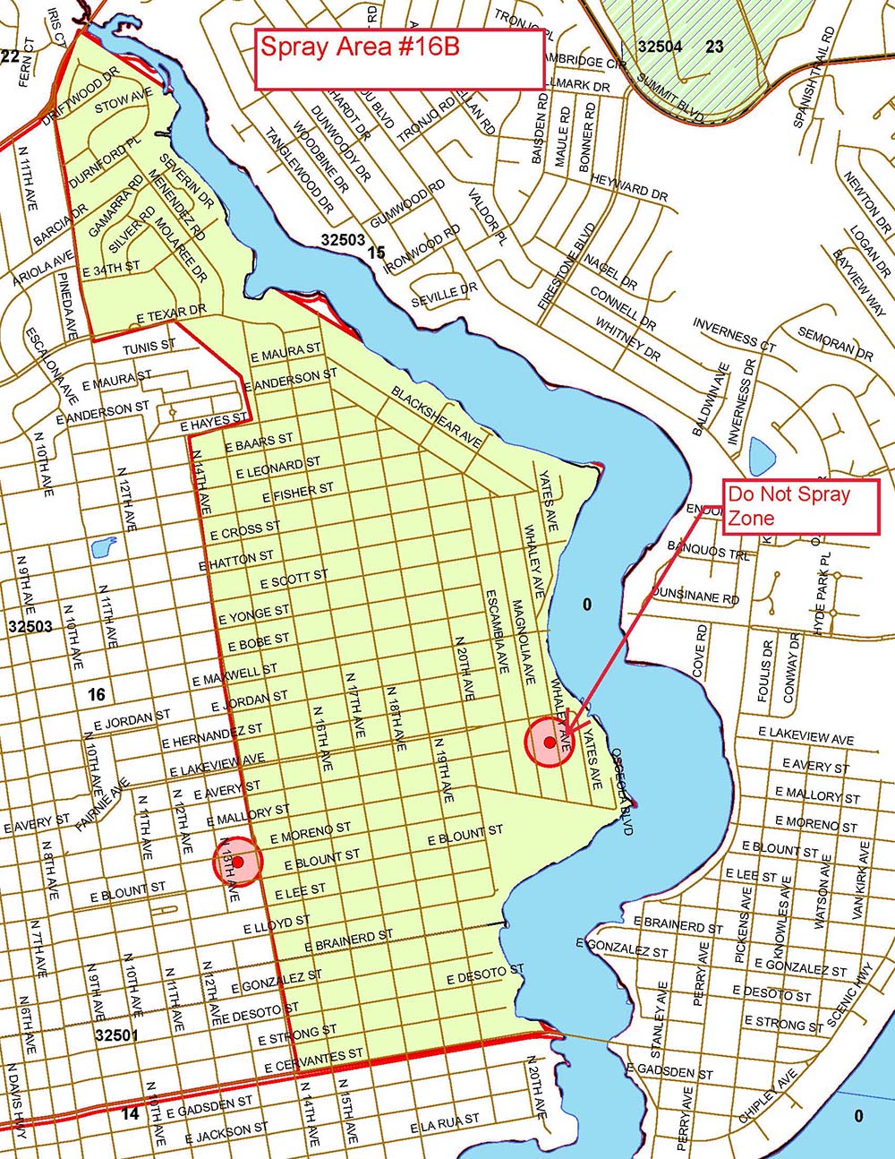 Spray Area 16B Map