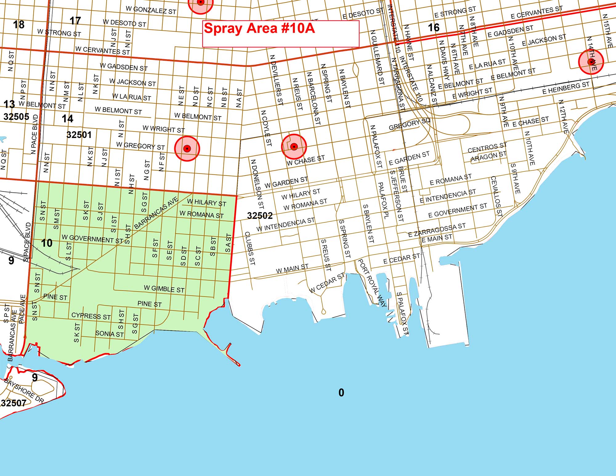 Spray Area 10A Map