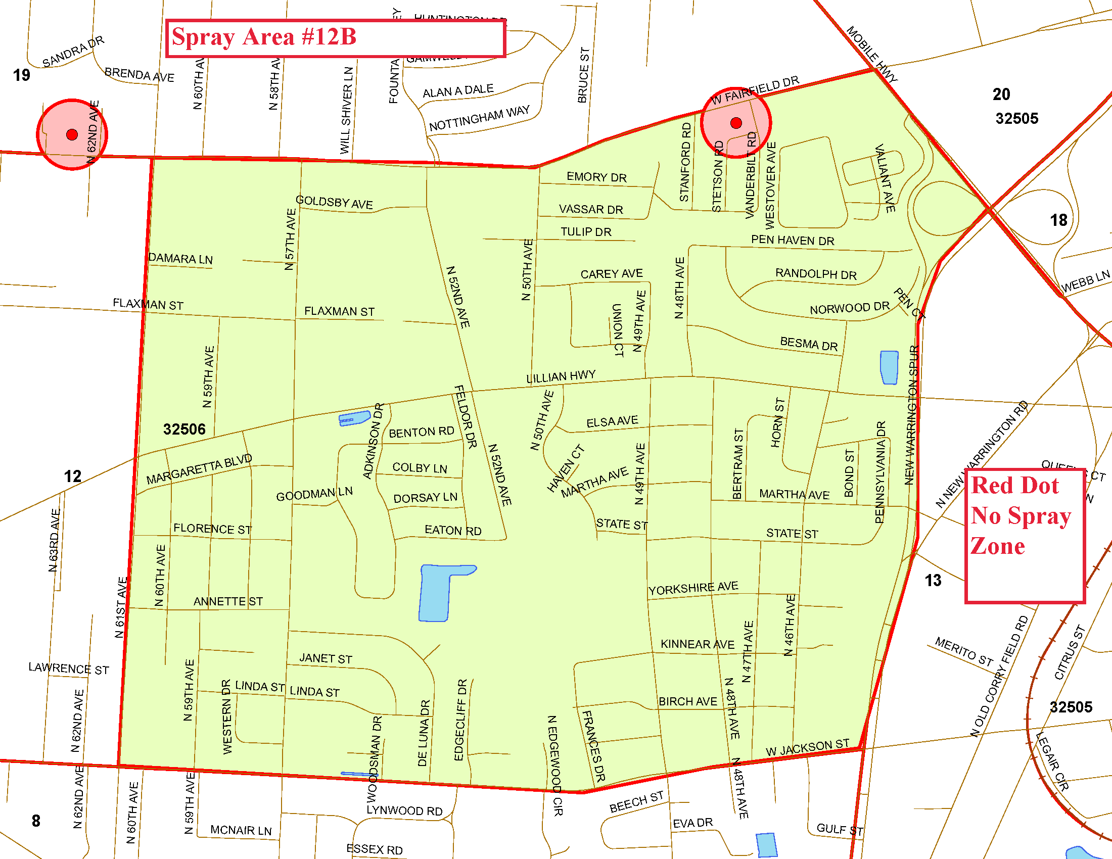 Spray Area 12B Map