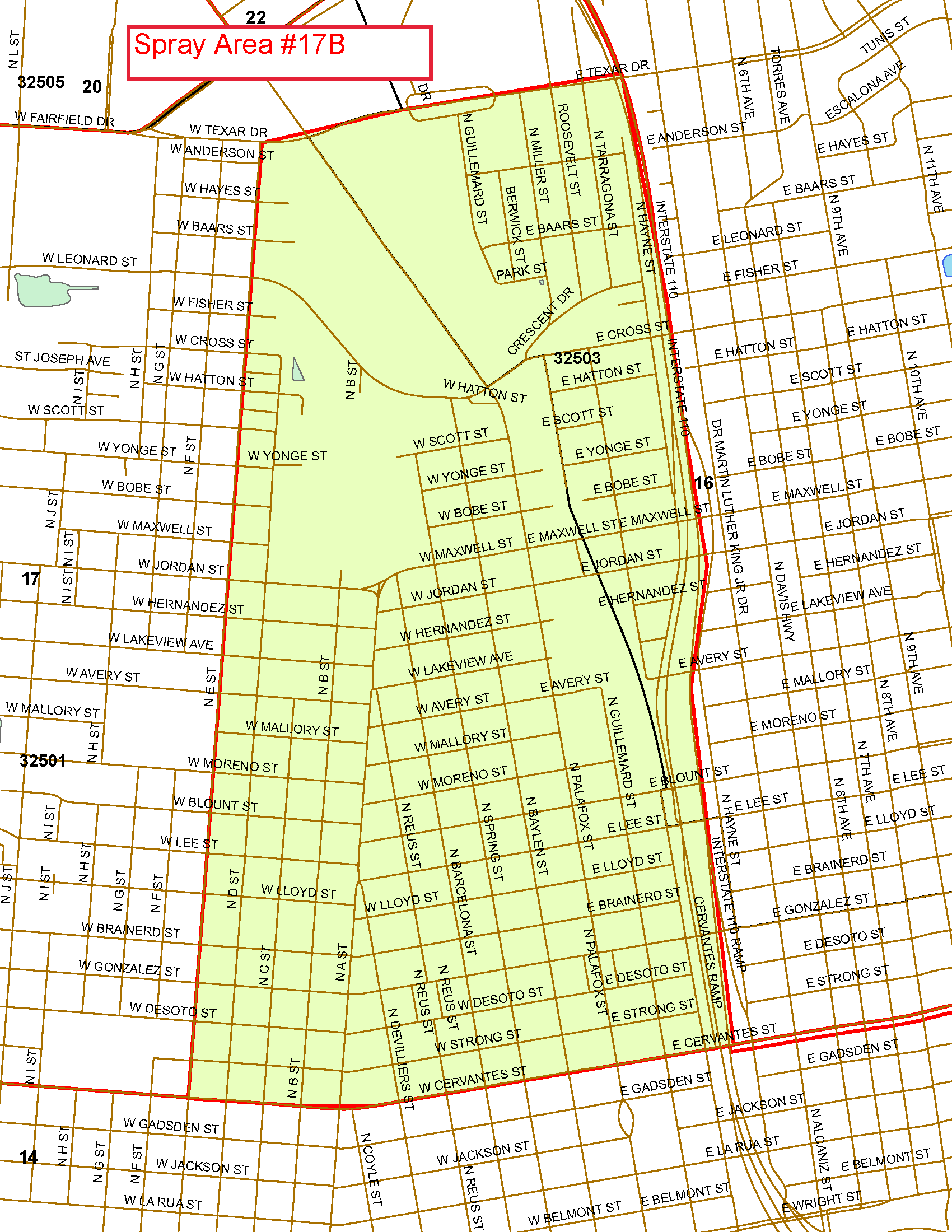 Spray Area 17B Map