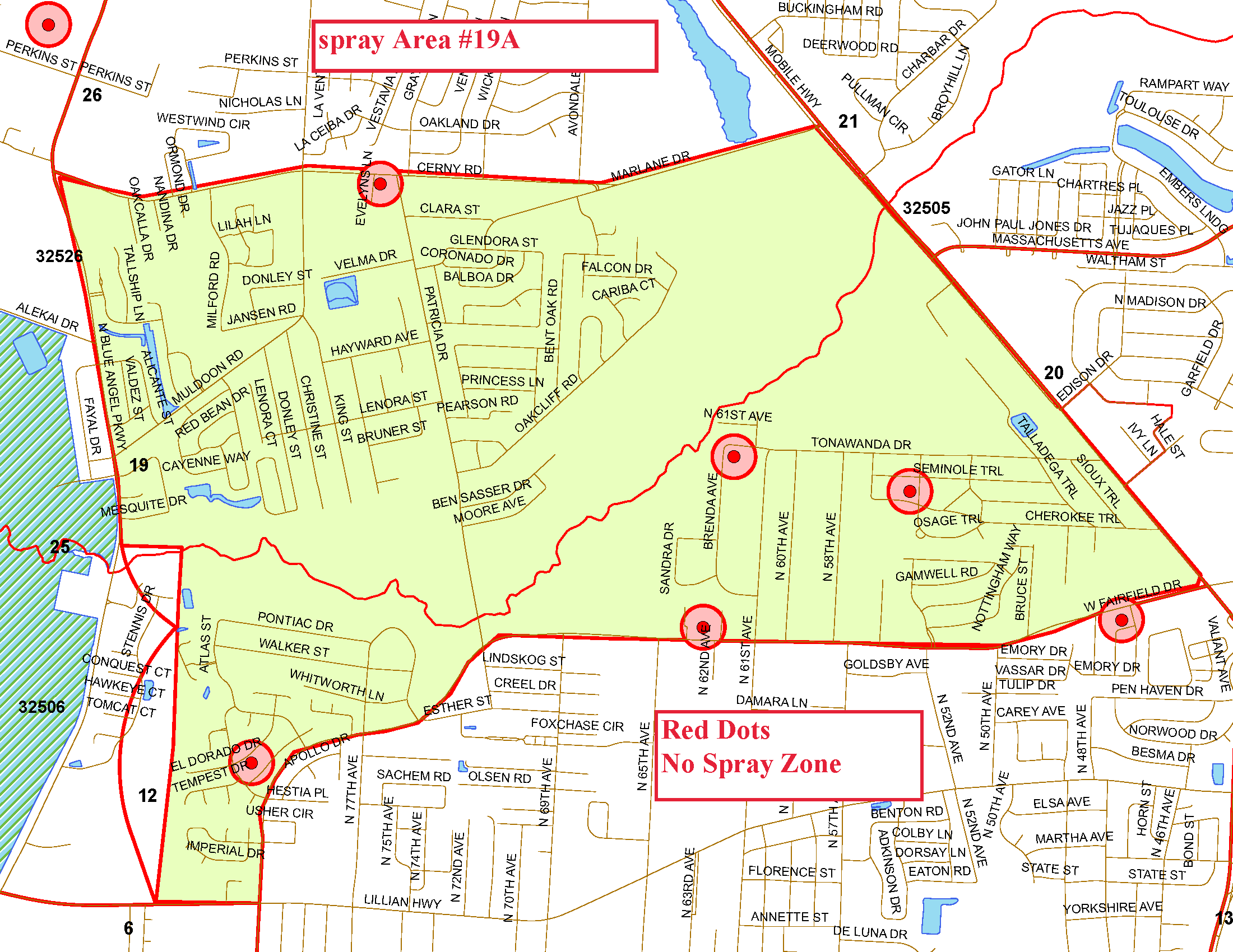 Spray Area 19A Map
