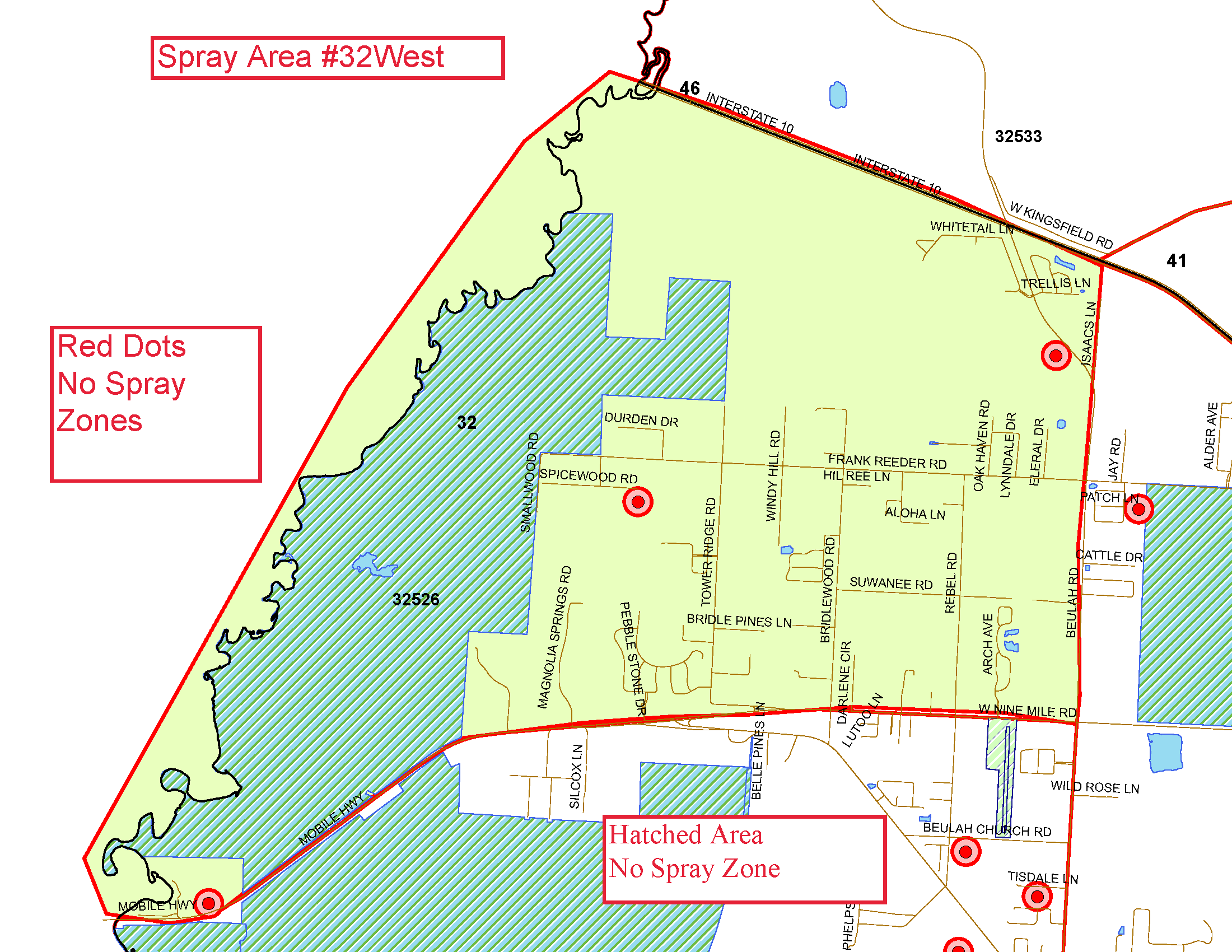 Spray Area 32 West Map