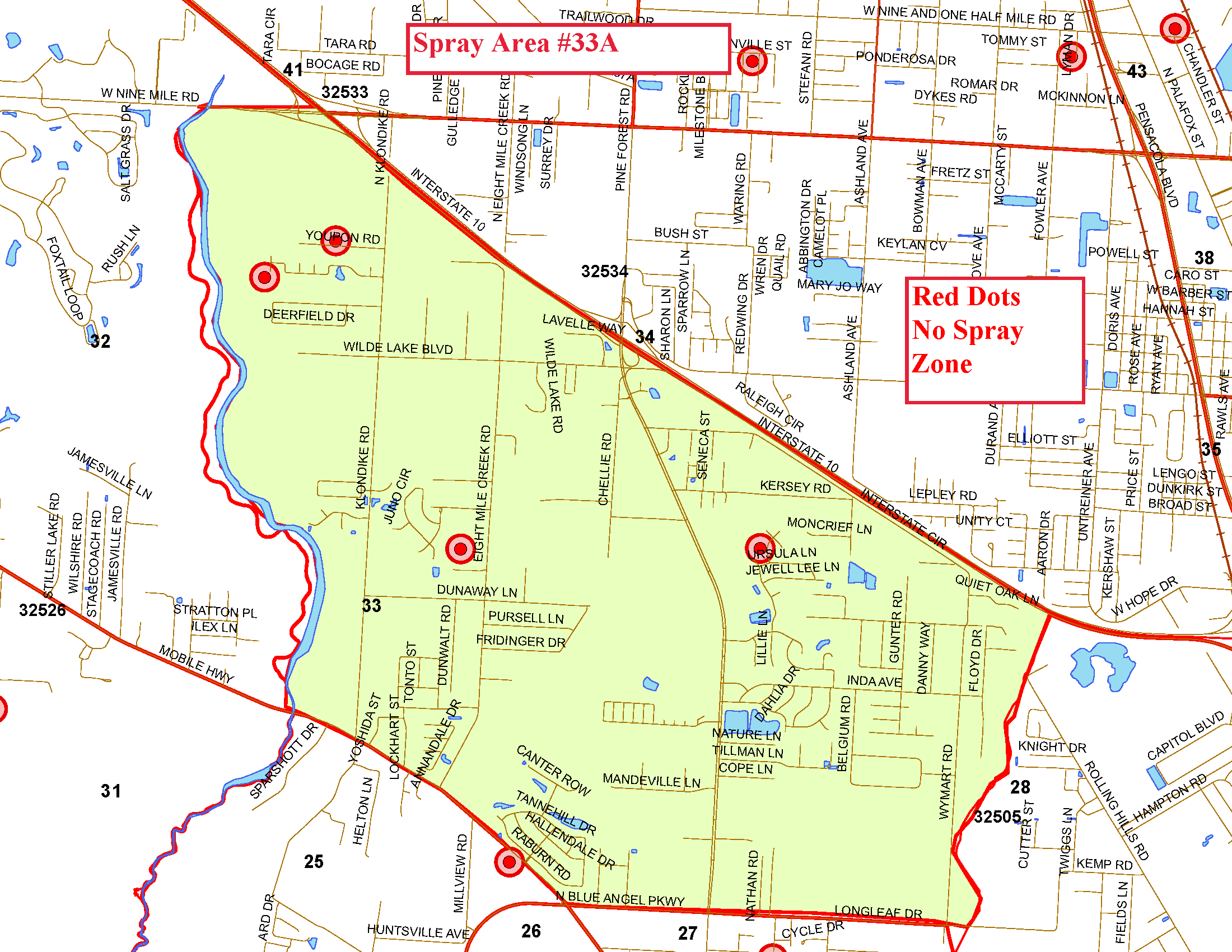 Spray Area 33A Map