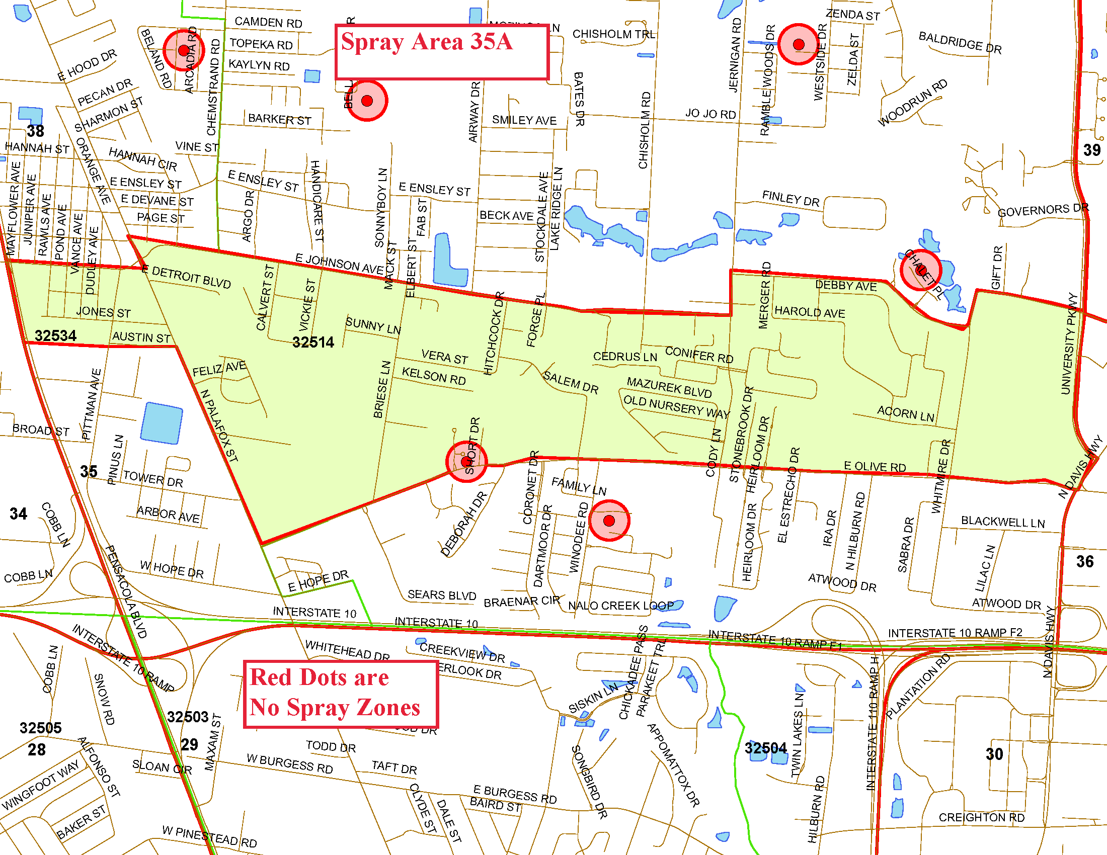 Spray Area 35A Map