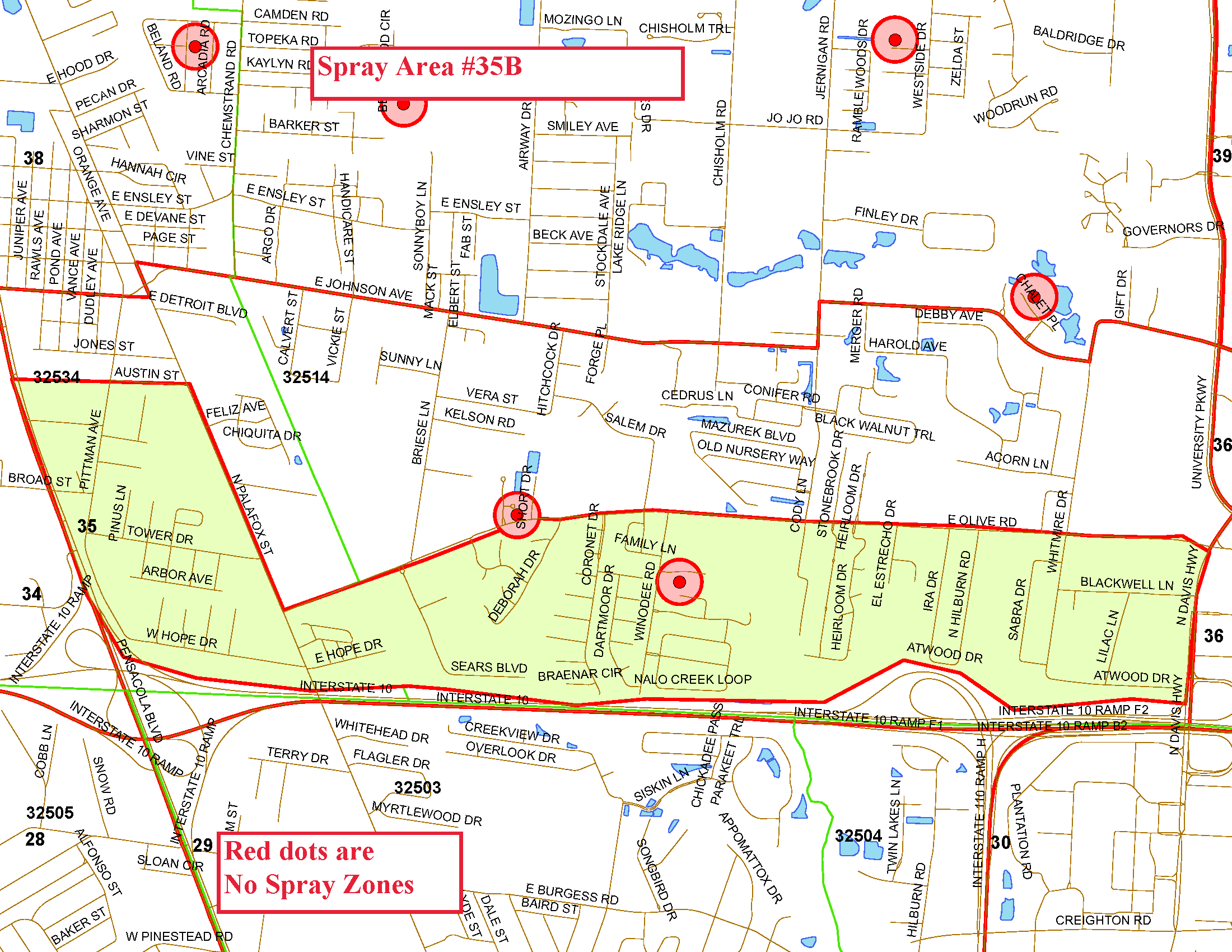 Spray Area 35B Map