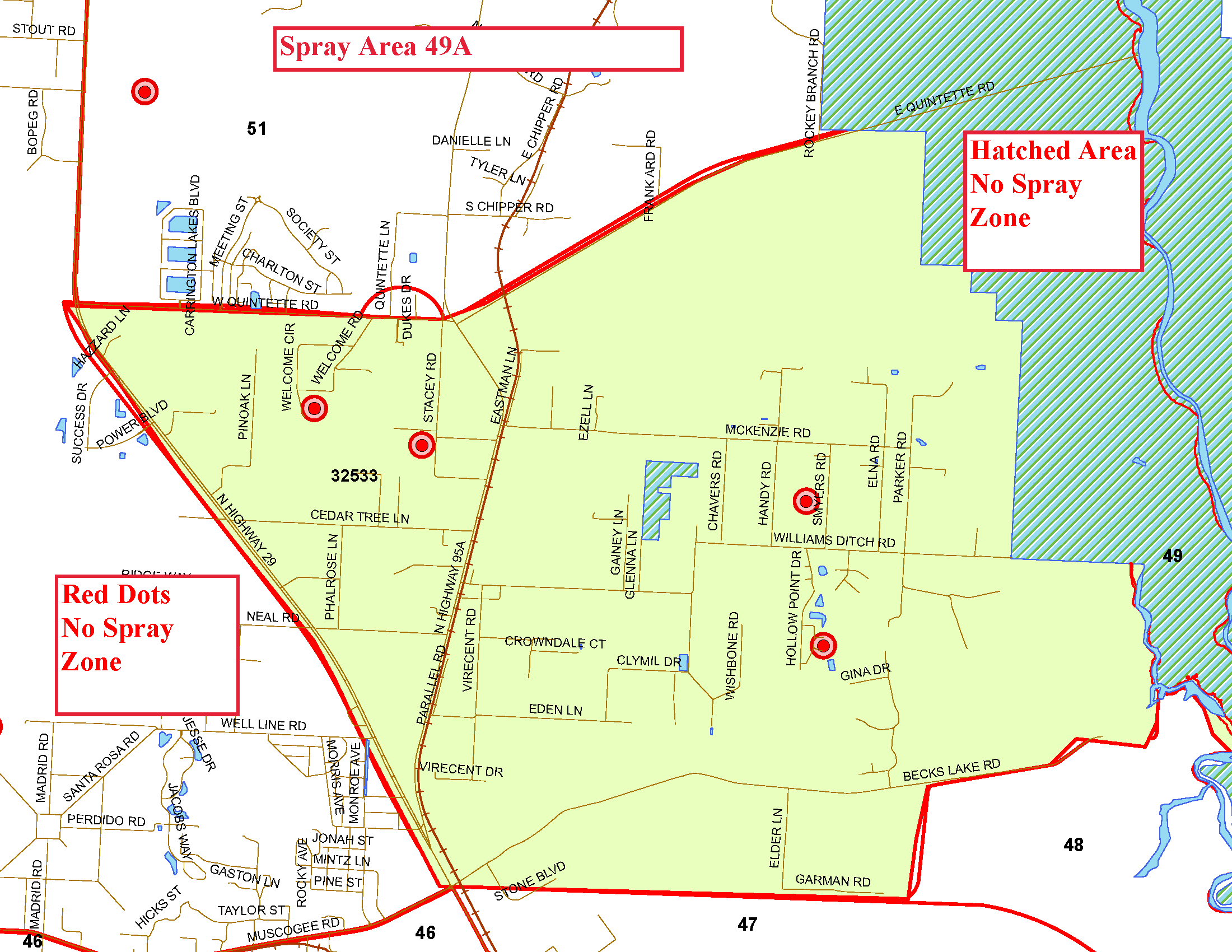 Spray Area 49A Map
