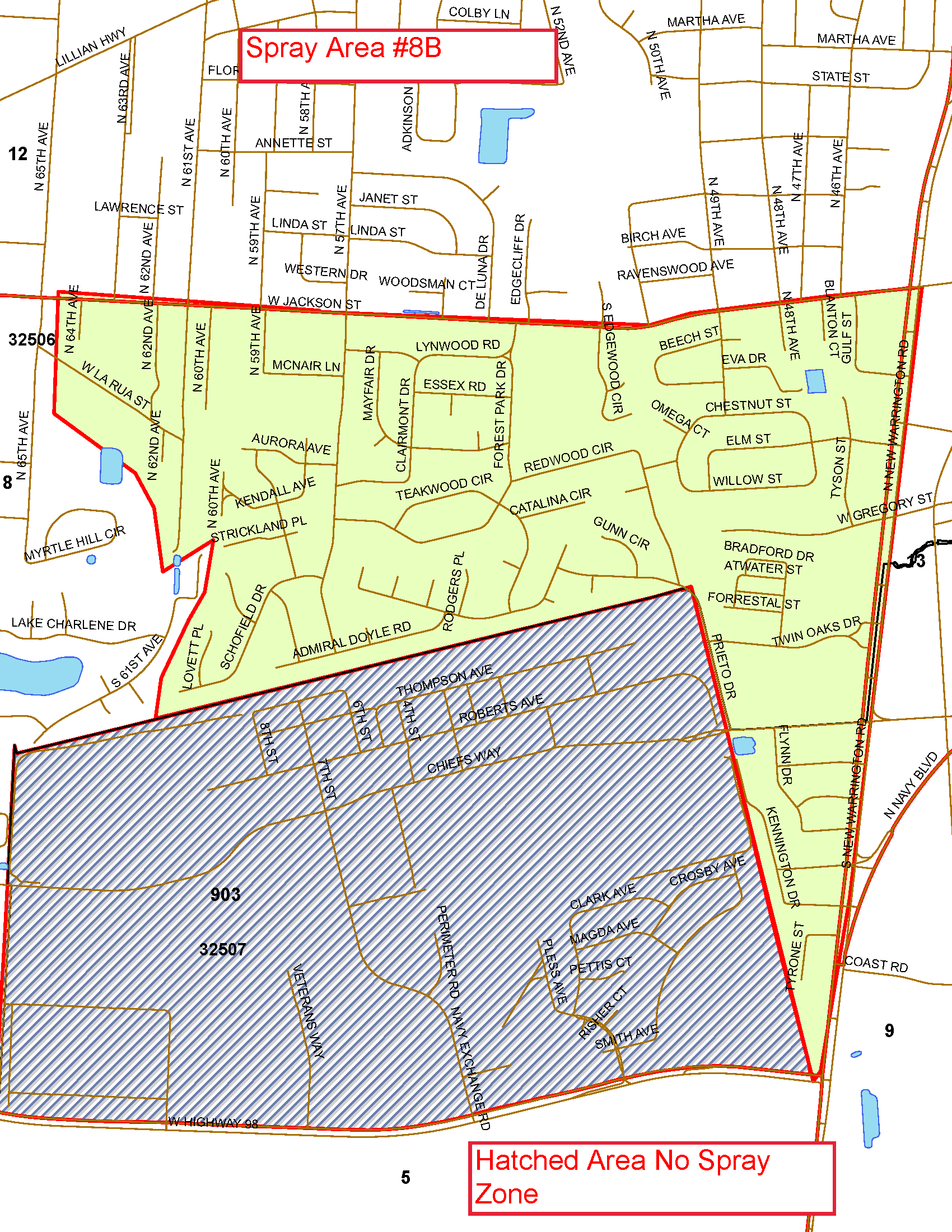 Spray Area 8B Map