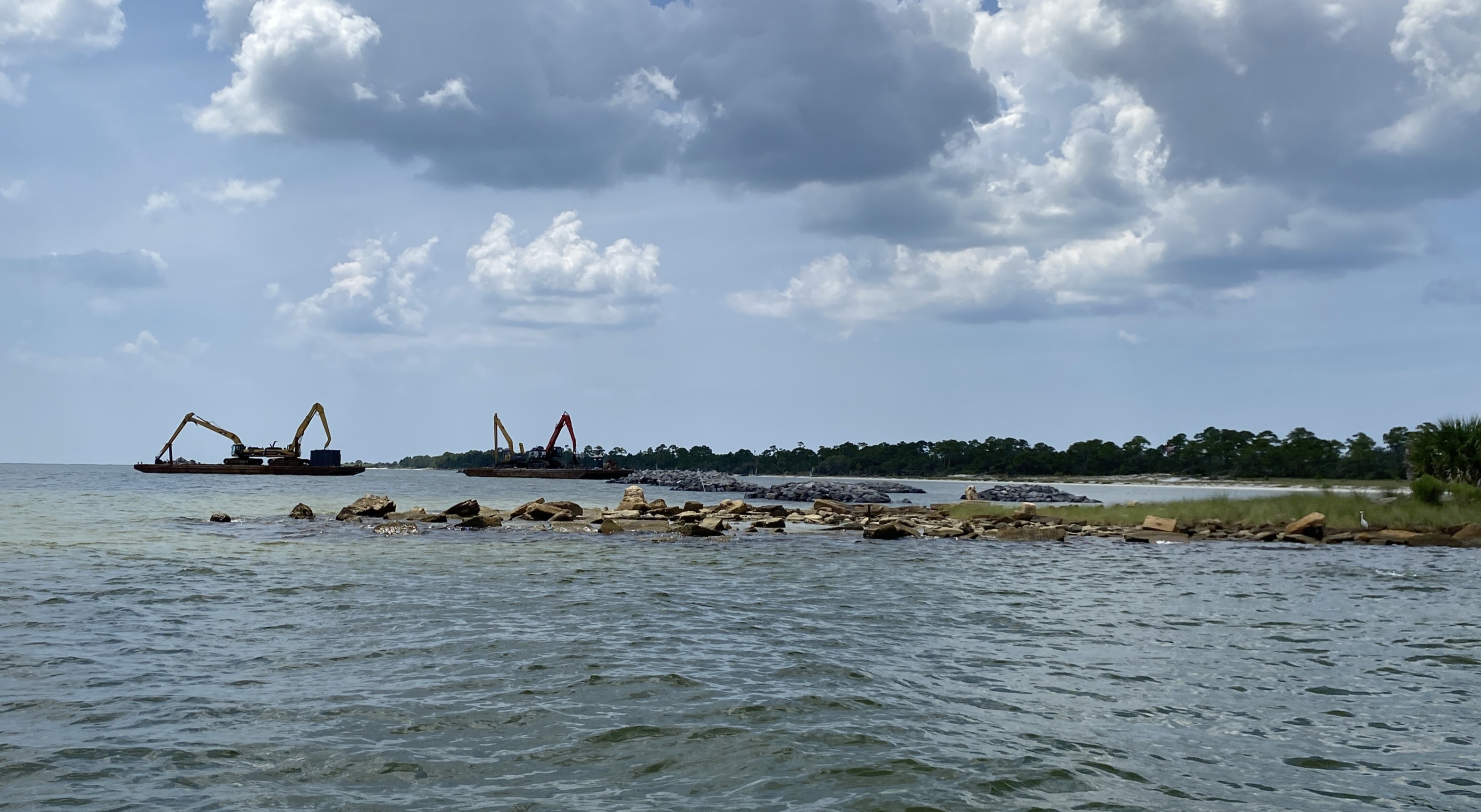 Site B- rock piles and breakwaters